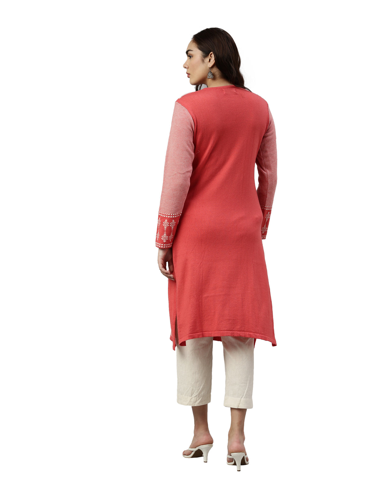 Neeru's Winter Wear Woven Design Acrylic Kurta For Women