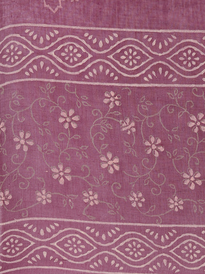 Neerus Purple Regular Straight Floral Kurta And Salwar With Dupatta