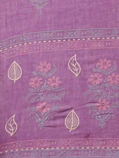 Neerus Purple Regular Straight Floral Kurta And Salwar With Dupatta