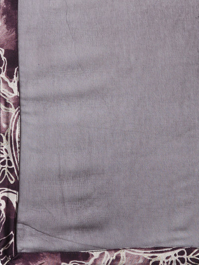 Neerus Purple Regular Straight Paisley Kurta And Trousers With Dupatta