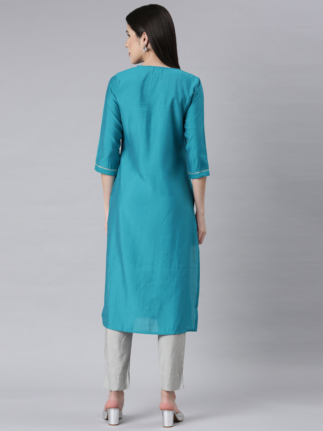 Neerus D Rama Panelled Straight Embellished Kurtas