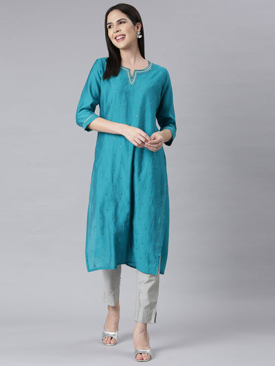 Neerus D Rama Panelled Straight Embellished Kurtas