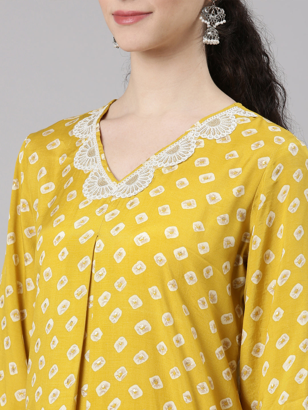 Neerus Yellow Straight Casual Kurta and Trouser