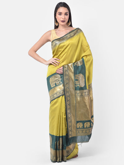 Neeru's Green Textured Saree With Blouse