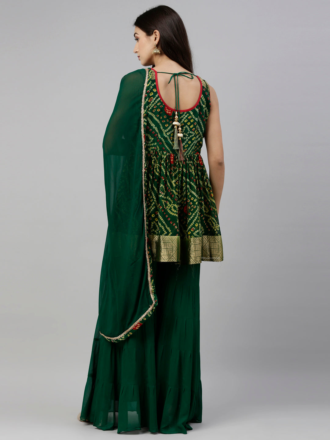Neeru's Green Color Georgette Fabric Suit-Plazzo