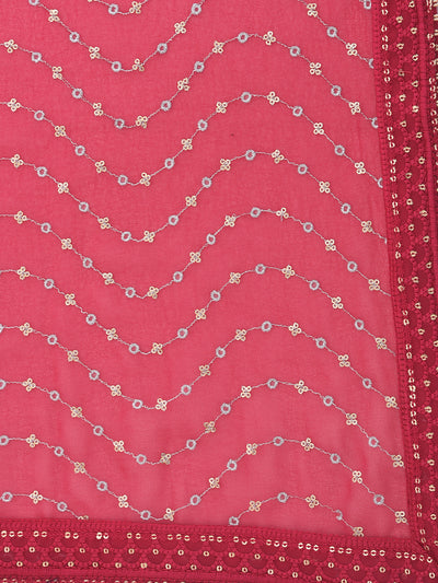 Neeru's Pink & Blue Embellished Lehenga Set