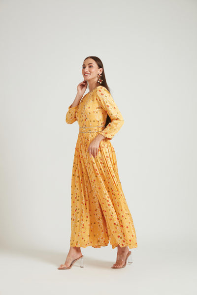 Neeru's Yellow Color Satin Fabric Jump Suit