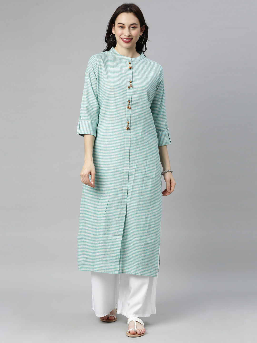 Neeru's Sea Green Colour Cotton Fabric Tunic "48"