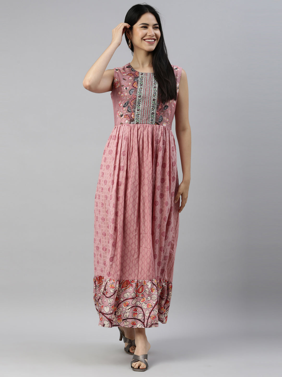 Neeru's Onion Color Cotton Fabric Kurta