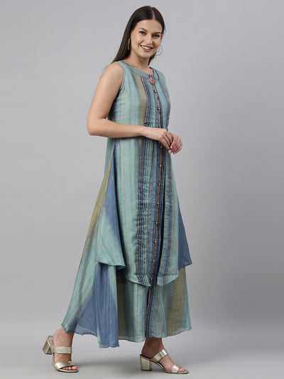 Neeru's Sea Green Color Silk Fabric Kurta