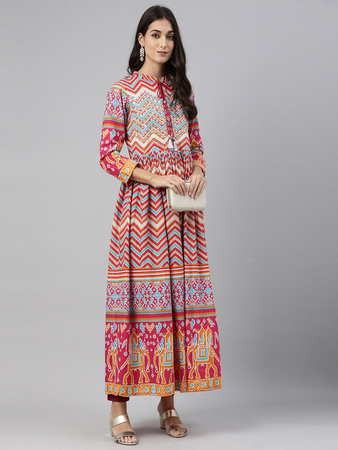 Neeru's Printed Color Cotton Fabric Tunic