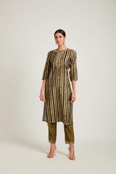 Neeru's M Green Color Model Fabric Kurta Set