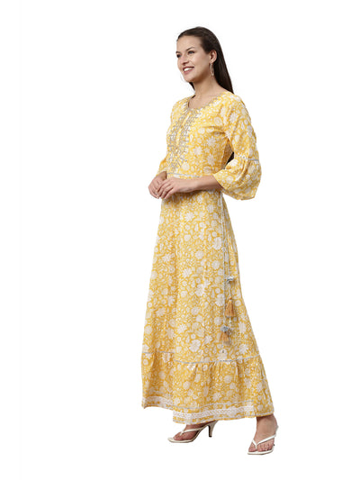 Neeru's Yellow Color Mulmul Fabric Kurta