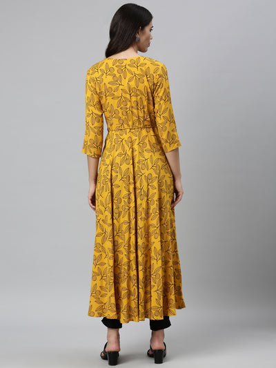 Neeru's Mustard Color Rayon Fabric Kurta