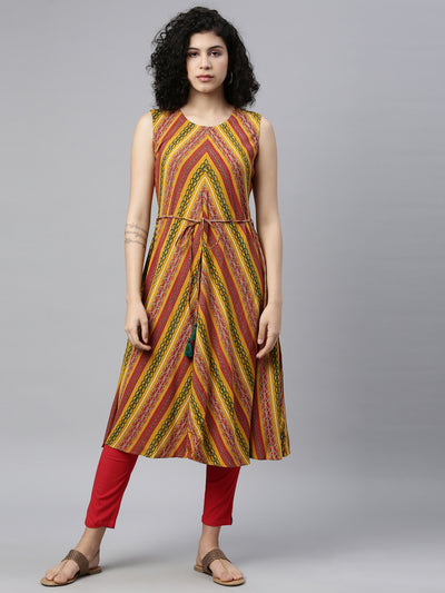 Neeru's Mustard Color Rayon Fabric Kurta