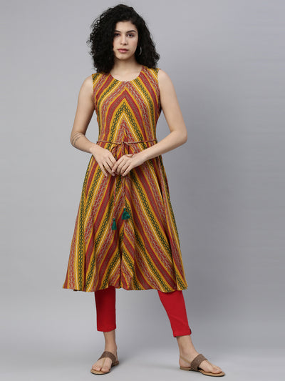 Neeru's Mustard Color Rayon Fabric Kurta